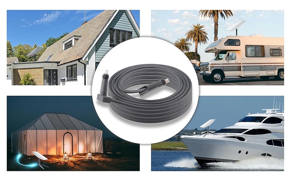 BOOBRIE Starlink Cable 6.56FT/2M for Starlink Actuated Gen 2 Starlink Replacement Cable 1200Mbps Starlink Rectangular Satellite V2 Waterproof