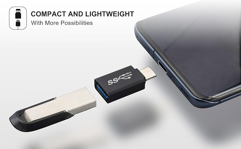 Boobrie USB-C Female to USB A Male Adapter USB 3.0 Male to USB-C Female Adapter Type C Female to USB Male Type C Charger Plug Power Converter for iWatch iPhone 11 12 13 14 Pro Max iPad MacBook 2-Pack