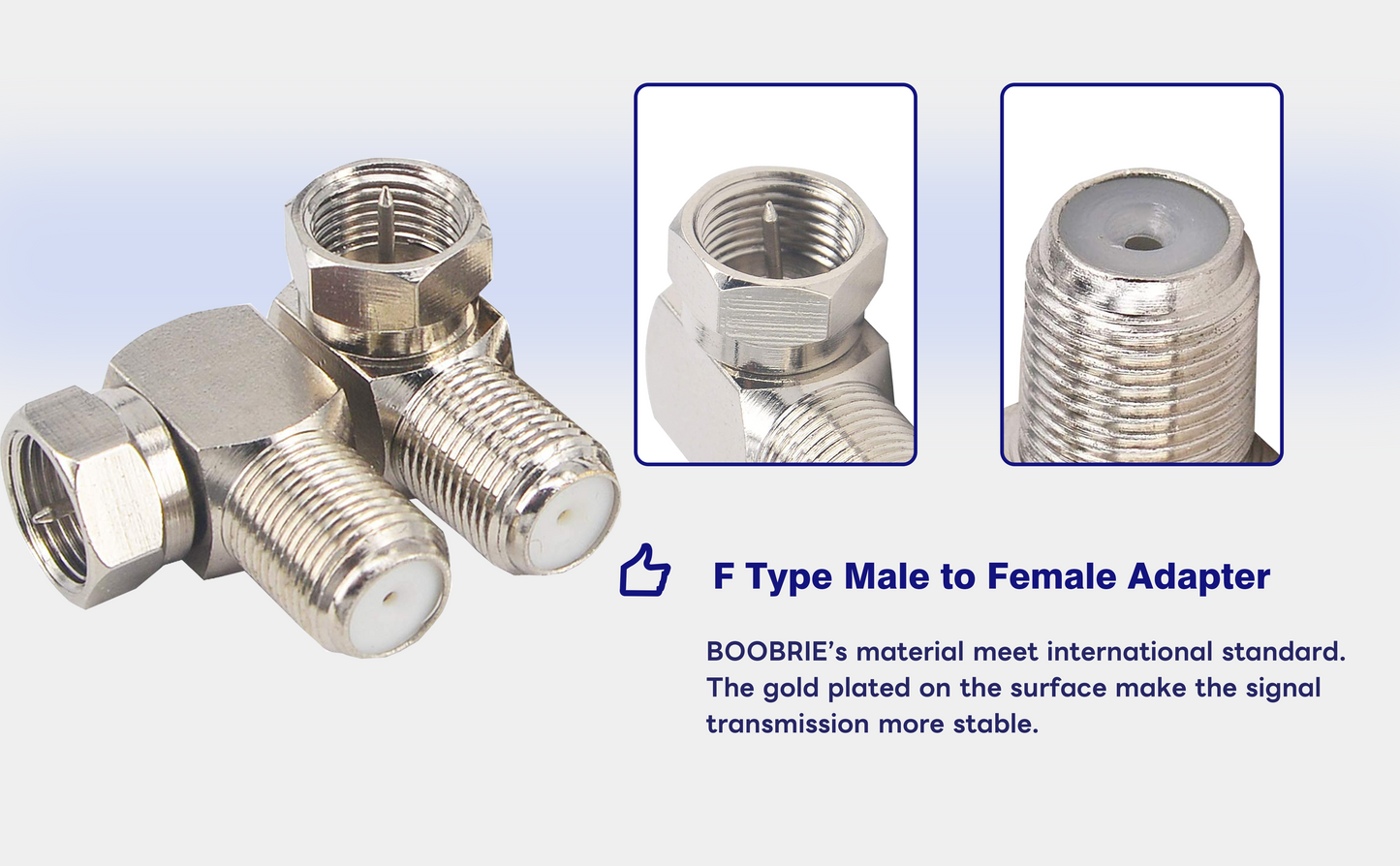 BOOBRIE 90 Degree F Coaxial Connector Right Angle F-Type Coax Connector F Type Male to Female Adapter Coaxial RG6 Adapter Satellite Cable Connector for Coax Cable Wall Plates Satellite SKY Virgin 5PCS