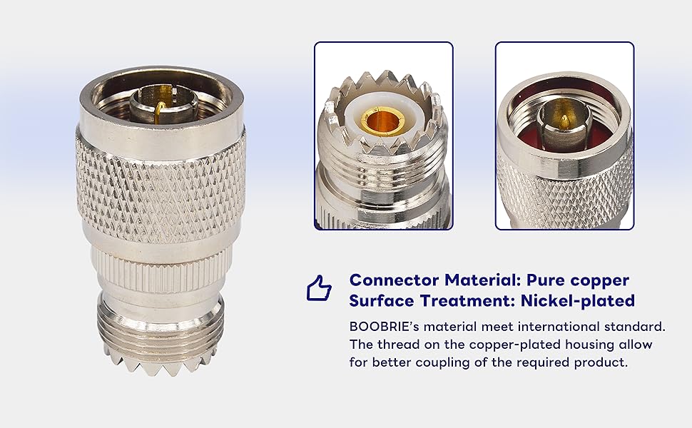 Boobrie N Type Male to SO239 UHF Female RF Coaxial Adapter N Type Male to UHF PL259 Female Connector UHF to N Type Connector for Antenna Wireless LAN Devices WiFi Radio Coaxial Extension Cable 2 Pack