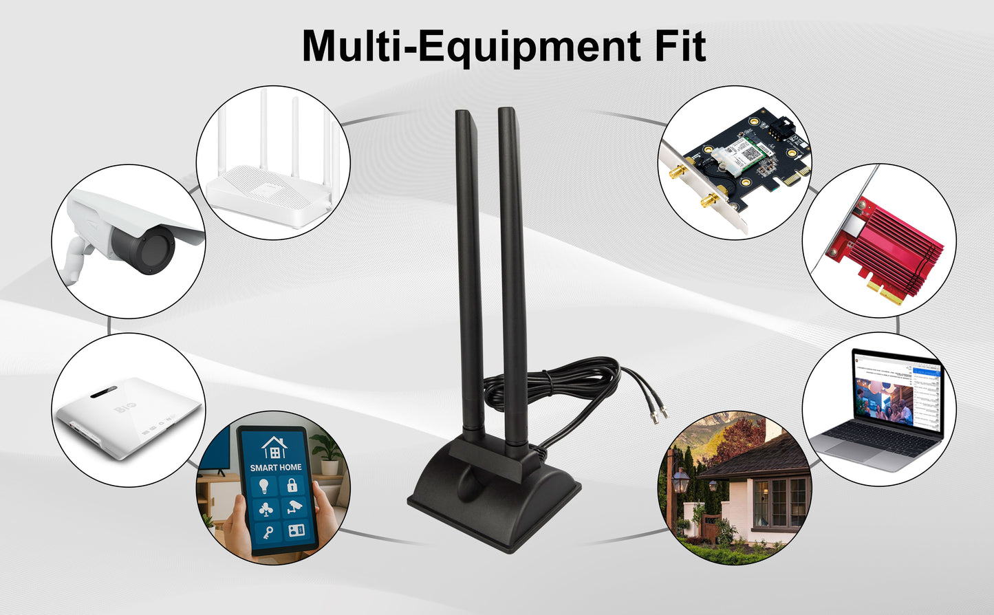 Boobrie Dual Band WiFi Antenna 2.4GHz 5GHz 5.8GHz TS9 WiFi Antenna with Magnetic Base 5dBi External Antennas for Wi-Fi Router/Hotspot/Industrial IoT/Car WiFi, 2M/6.56Ft Low Loss Cable