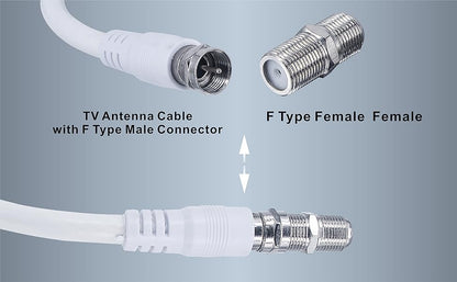 BOOBRIE F Type Adapter Female to Female TV Aerial Extension Adapter F Type Female to Female Coax Connector F Type RG6 Coax Cable Satellite Connector F Connector Coupler Joiner Gender Changer Plug 5PCS