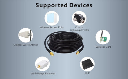 Boobrie Upgraded 10M SMA Male to Female Extension Cable RG58 SMA Male to SMA Female Coaxial Cable RG58 SMA WiFi Antenna Extension Cable SMA Pigtail Cable 3G 4G LTE Low Loss WiFi Wireless Router
