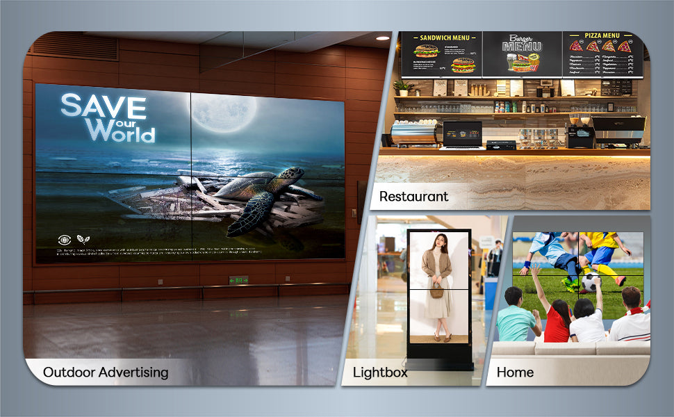 BOOBRIE Video Wall Controller 2X2, Video Wall Processor 4K x 2K HD Display HDMI and DVI Input, 1080P@60Hz Output, 5.1CH Audio,180 Degree Rotate, 9 Splicing Display 2x2, 1x2, 1x3, 1x4, 2x1, 3x1, 4x1