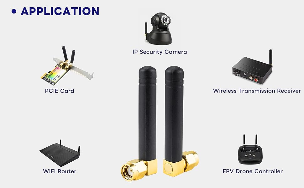 BOOBRIE RP-SMA Mini 2.4GHz 5.8GHz WiFi Antenna 2DBi Dual Band Wireless WiFi Antenna Right Angle Small PC WiFi Antenna RP-SMA Male Connector Omni-Directional Mini WiFi Aerial Signal Booster Pack of 2