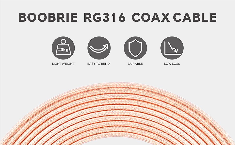 Boobrie Upgraded 5M UHF Coax Cable RG58 SO239 PL259 Cable CB Radio Coaxial Cable RG58 UHF Male to UHF Female Cable PL 259 Male SO239 Female Low Loss Two Way Radio Amateur Walkie Talkie Marine