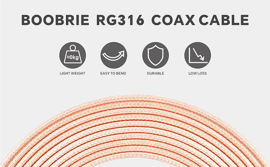 Boobrie Upgraded 5M UHF Coax Cable RG58 SO239 PL259 Cable CB Radio Coaxial Cable RG58 UHF Male to UHF Female Cable PL 259 Male SO239 Female Low Loss Two Way Radio Amateur Walkie Talkie Marine