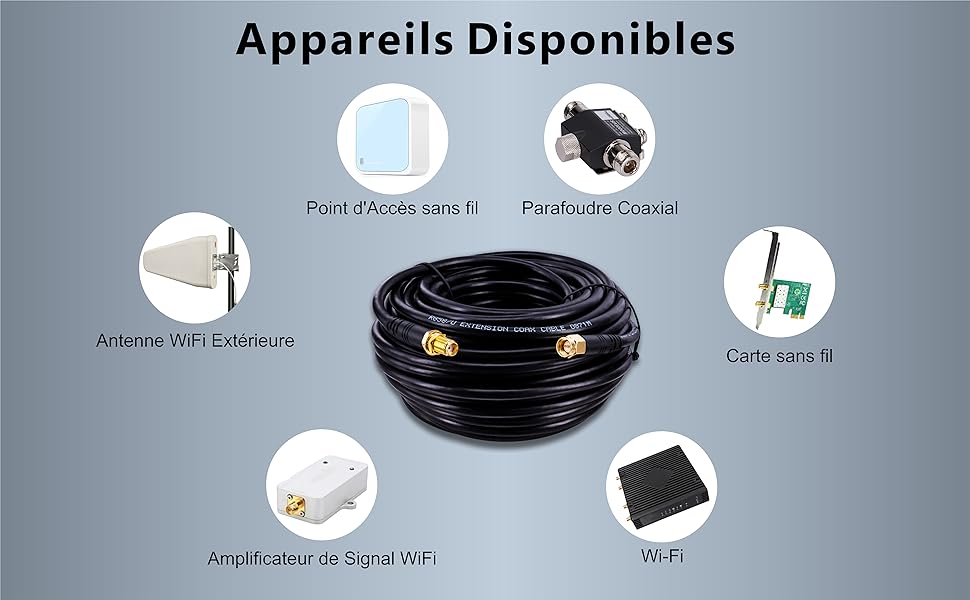 Boobrie Upgraded WIFI Antenna Cable 15M Low Loss RG58 SMA Male to SMA Female Cable RG58 50 ohms SMA Antenna Extension SMA Coaxial Pigtail Jumper Cable for PCI Card Access 3G 4G LTE WiFi Router