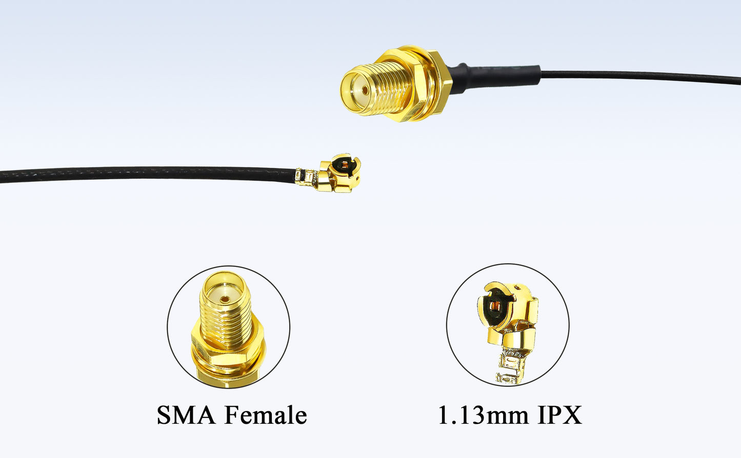 BOOBRIE 5PCS SMA to IPX UFL Extension Cable, 12inch (30cm) SMA Female to IPX MHF1 Cord Antenna Pigtail Cable, Low Loss 1.13mm MHF1 to SMA Bulkhead Coaxial Cable 50ohm for Mini PCI, Network Card.