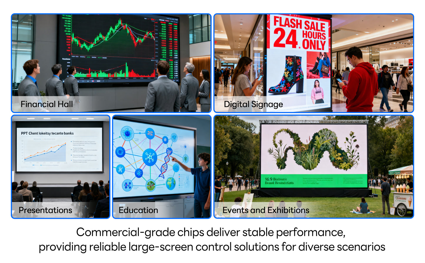 BOOBRIE 4K60 1x4 Video Wall Controller FPGA-Based, 4-Way HDMI Splitter True 4K@60Hz HDMI & DP Input Support 2x2 1x4 4x1 1x3 3×1 Multi Display Mode, 180° Rotation, Edge, RS232 & Remote Control