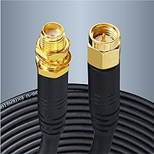 Boobrie Upgraded 20M WiFi Antenna Cable SMA Male to SMA Female RG58 Upgraded 128 Coaxial Cable 50 ohms SMA Extension Cable RG58 Pro Low Loss 4G Antenna Wifi Router Extension 3G 4G LTE WiFi Antenna Wireless LAN