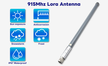 BOOBRIE fiberglass LoRa antenna showing its outdoor weather protection features