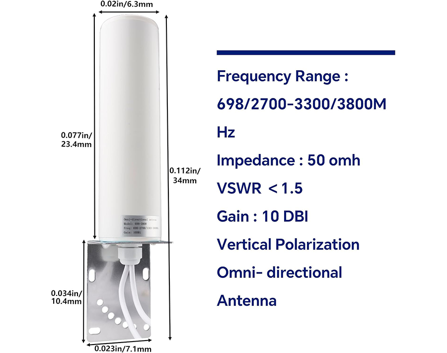 BOOBRIE Upgraded 4G 5G LTE Antenna Outdoor 10dBi 698-2700 3300-3800MHz