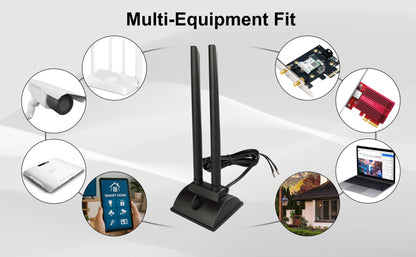 Boobrie Dual Band WiFi Antenna 2.4GHz 5GHz 5.8GHz TS9 WiFi Antenna with Magnetic Base 5dBi External Antennas for Wi-Fi Router/Hotspot/Industrial IoT/Car WiFi, 2M/6.56Ft Low Loss Cable