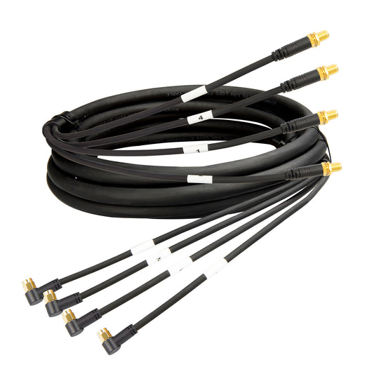 Boobrie 6.1M/20FT SMA Male 90 Degree to SMA Female Cable - Low Loss Quad-195 Coaxial Cable SMA Right Angle to SMA Extension Cable Ultra Low Loss for 5G Cellular Routers, Gateways & 4x4 MIMO Antennas,4 in 1