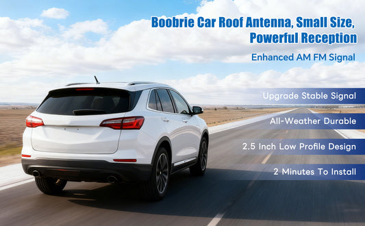 Boobrie Short Car Antenna Rubber 2.5 Inch Mini AM/FM/DBA Radio Antenna Replacement Car Roof-Mounted Flexible Rubber Antennas with M4 M5 M6 Thread Adapters