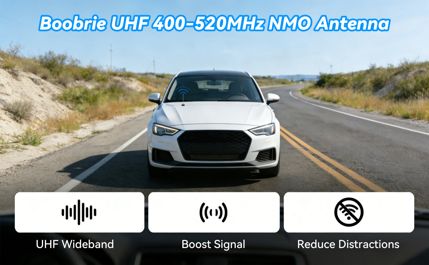 Boobrie UHF 400-520MHz NMO Antenna, 7 inch UHF Radio Antenna NMO Connection for Motorola/Hytera/Kenwood/ICOM/Vertex/MXT Series Radio/Ham Radio/Amateur Radio 70cm Band/GMRS Radios, Requires NMO Mount