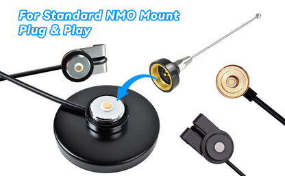Boobrie UHF 400-520MHz NMO Antenna, 7 inch UHF Radio Antenna NMO Connection for Motorola/Hytera/Kenwood/ICOM/Vertex/MXT Series Radio/Ham Radio/Amateur Radio 70cm Band/GMRS Radios, Requires NMO Mount