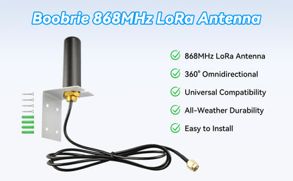 Boobrie Indoor Outdoor Omnidirectional Antenna 5dBi Gain SMA Male 1m/3.28ft Low-loss Cable