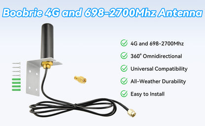 Boobrie Indoor Outdoor Omnidirectional Antenna 5dBi Gain SMA Male 1m/3.28ft Low-loss Cable