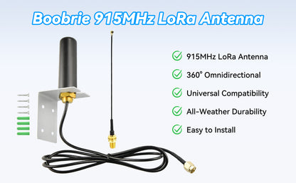 Boobrie Indoor Outdoor Omnidirectional Antenna 5dBi Gain SMA Male 1m/3.28ft Low-loss Cable