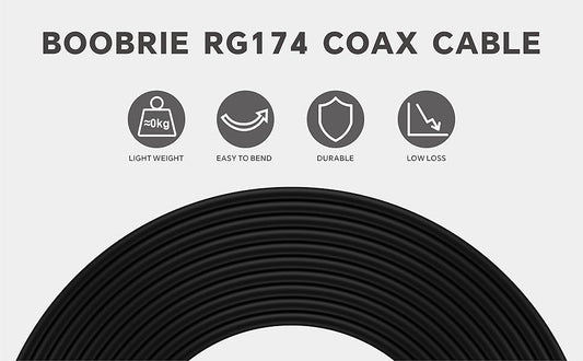 Boobrie 2PCS SMA to BNC Cable 12 inch/30cm SMA Male to BNC Female RG174 Jumper Cable BNC SMA RF Coaxial Connector for 3G 4G LTE Antenna Ham Radio CB Radio Handheld and Amateur Radio