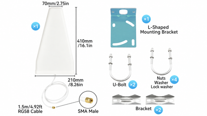 10DBi 600-6000Mhz Directional Antenna 4G LTE 5G WiFi Outdoor Antenna Wideband High Gain Yagi Antennas SMA Male Universal for Modem Routers Gateways Hotspot Cellular Signal Boost