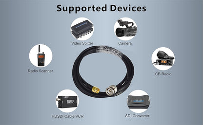 BOOBRIE 3M SMA to BNC Cable RG58 Coaxial Cable SMA Male to BNC Male Coaxial Cable BNC SMA Low Loss Jumper Cable for Antenna, Wireless LAN Devices, RF Coaxial Connector, RF Coaxial Cable, Wi-Fi, Radios