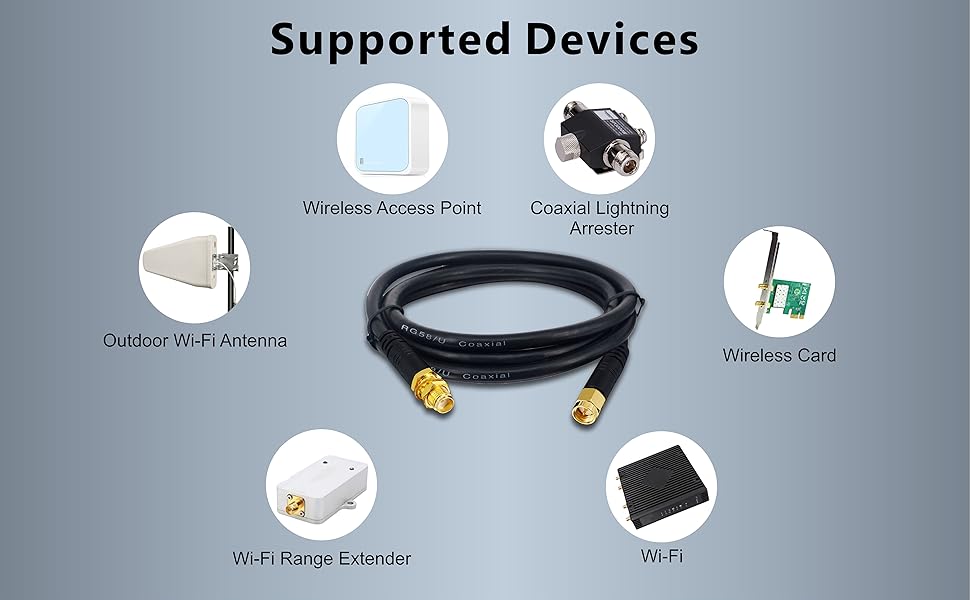 Boobrie Upgraded 1M SMA Extension Cable SMA Male to Female RG58 Molded Cable RG58 Pro WiFi Antenna Cable SMA to SMA Cable SMA Coaxial Cable 50ohm SMA 3G 4G LTE Low Loss WiFi Antenna Wireless Router