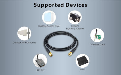 Boobrie Upgraded SMA Male to SMA Male Cable RG58 1M SMA Male to Male RF Adapter Cable SuperFlex RG58 Low Loss SMA Male SMA Male Connector Cable for WIFI Antanna Wireless Router Network Devices