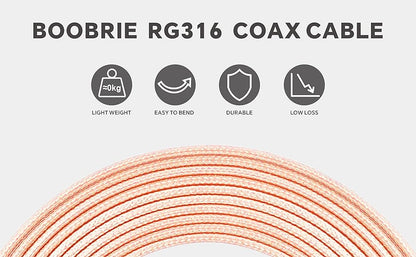 BOOBRIE 2-Pack BNC SDI Cable 5.9inch BNC Male to BNC Female RG316 Coaxial Cable 50 Ohm BNC Pigtail Jumper Cable for Antenna,Video Signals,CCTV,DVR,Camera