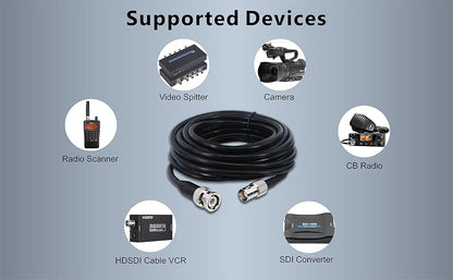 Boobrie Upgraded BNC Male to BNC Female Cable 10M RG58 BNC Extension Cable SuperFlex RG58 BNC Male to Female HD Video Cable Coax Jumper BNC Coax Cable for CCTV Broadcast Video SDI Lead Cable