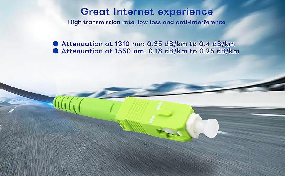 Boobrie SC/APC to SC/APC Singlemode Simplex Jumper Fiber Optic Cable 3M Indoor Drop Cable SC/APC Fiber Patch Cable Black Jacket for Optical Fiber Communication System Local Area Network FTTH Cables